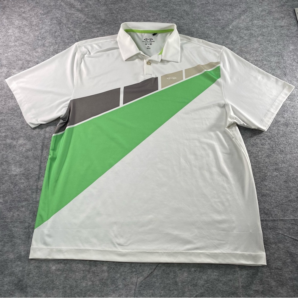 Snake Eyes Mens Green/White/Gray Dry-18 Performance Golf‎ Polo Size XL